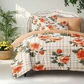 economico 100% cotone-set copripiumino con motivo floreale geometrico set morbido set di biancheria da letto in cotone di lusso in 3 pezzi set decorazioni per la casa regalo twin completo king size copripiumino queen size