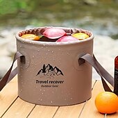 abordables Accesorios para acampar-Cubo de agua plegable para exteriores, gran capacidad, bolsa de almacenamiento portátil para acampar, cubo de remojo multifuncional para viajes, cubo de pesca