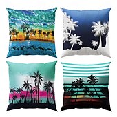 cheap Throw Pillows &amp; Covers-Summer Vibe Decorative Toss Pillows Cover 1PC Palm Trees Soft Square Couch Cushion Case Pillowcase for Bedroom Livingroom Sofa Chair