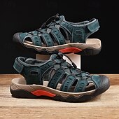 voordelige Buitensandalen-Heren outdoor wandelsandalen - ademend gesloten teenontwerp, verstelbare vetersluitingen, antislipzool, comfortabele zomerschoenen voor trekking en kamperen