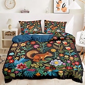 economico 100% cotone-set copripiumino con animali della foresta - include copripiumino e federe - design ispirato alla natura con creature del bosco - tessuto morbido e confortevole - perfetto per l&#039;arredamento accogliente della camera da letto