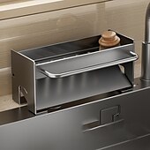 cheap Bath Hardware-Sink Sponge Holder, Countertop Draining Rack, Freestanding Storage Organizer for Sponges, Dishcloths, and Scrubbers in Bathroom or Kitchen