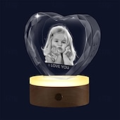 Недорогие Персонализированные подарки-3D кристальный шасси с базой с 3 режимами света – светодиодная вращающаяся подставка идеально подходит для кристаллических украшений и домашнего декора
