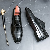 levne Formální-pánské hnědé oxfordky z umělé kůže – klasický brogue design se zapínáním na šněrování pro formální obchodní a svatební příležitosti
