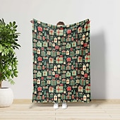 abordables Couvertures et plaids-Coffret cadeau de Noël couverture scandinave super douce, couvertures fantaisie en flanelle, chaudes, imprimées en 3D, cadeaux toutes saisons, décoration de Noël pour la maison, grande couverture