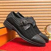 Недорогие Формальный-мужские монки из дышащей сетки и искусственной кожи — легкие туфли для официальных мероприятий и офиса