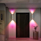 abordables Appliques d&#039;extérieur-Lumière de coucher de soleil à double tête avec détection de mouvement, éclairage LED multicolore pour armoire, 15 couleurs, rechargeable par USB, pour chambre à coucher, salon, bureau, fête, magasin,
