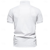 ieftine Polo de elit pentru bărbați-Bărbați Polo tricotat Polo de afaceri Oficial Muncă Răsfrânt Manșon scurt Geometric Nasturi Vară Negru Alb Albastru piscină Gri Polo tricotat