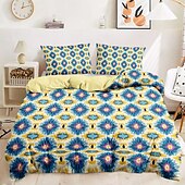 cheap 100% Cotton-Geometric Pattern Duvet Cover Set Set Soft 3-Piece Luxury Cotton Bedding Set Home Decor Gift Twin Full King Queen Size Duvet Cover