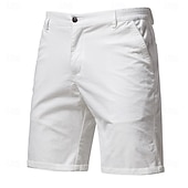 cheap Men&#039;s Elite Shorts-Men&#039;s Cargo Pants Buttons Pocket Solid Color Breathable Outdoor Short Outdoor Party Business Simple Classic Style Black White Micro-elastic