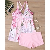 abordables Maillots une pièce et tankinis-Femme Tankini Maillot De Bain Deux Pièces Col en V Maillots de Bain Maillots de Bain Noir Blanche Respirable Séchage rapide Poids Léger Sans Manches - Natation Surf Plage Eté Printemps Grande Taille
