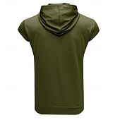 billiga grundläggande t-shirts-Herr Huvtröja Svart Vit Marinblå Brun Grön Huva Slät Grundläggande Ledigt Kläder Pull Tröjor