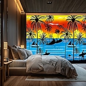 Χαμηλού Κόστους Ταπισερί Ωκεανικής Παραλίας-Καλοκαιρινές Φοινικιές Κρεμαστή Ταπισερί Τέχνης Τοίχου Μεγάλη Ταπισερί Μωσαϊκό Διακόσμηση Φωτογραφίας Φόντο Κουβέρτα Κουρτίνα Σπίτι Υπνοδωμάτιο Σαλονάκι Διακόσμηση