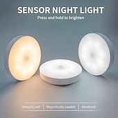 cheap Puck Lights-3PCS Motion Sensor Step Lights - USB Rechargeable Dimmable Night Lamps with 8 LEDs for Wardrobe, Bedroom &amp; Bathroom