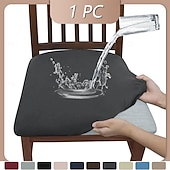 baratos Capa para Cadeira de Jantar-capas de assento de cadeira, capas de assento de cadeira de sala de jantar com laços, capas de cadeira jacquard elásticas protetores para cadeiras de cozinha de sala de jantar