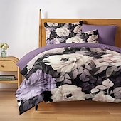 baratos 100% algodão-Conjunto de capa de edredom com padrão floral, conjunto de edredom estampado, conjuntos de cama de algodão com fronha envelope, decoração de quarto, capa de edredom king queen