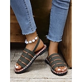 cheap Casual Sandals-Women&#039;s Braided Strap Sandals with Slingback Design – Comfortable Summer Footwear for Casual and Outdoor Activities
