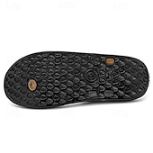 preiswerte Kleidungs-Sandalen-Braune Casual Flip Flops für Herren mit strukturiertem Fußbett und verstellbarem Riemen – bequeme Outdoor-Sandalen für Sommer und Strand