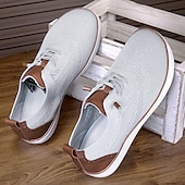 cheap Men&#039;s Sneakers-Men&#039;s Lightweight Barefoot Shoes Knit Sneakers - Breathable Casual Shoes with Lace-Up Design for Walking, Travel and Daily Wear