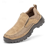 abordables Zapatos Casuales Slip-On-Men's Slip-On Suede Outdoor Shoes – Breathable Lightweight Design with Non-Slip Sole for Hiking, Travel and Casual Wear