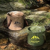 abordables Accesorios para acampar-Cubo de agua plegable para exteriores, gran capacidad, bolsa de almacenamiento portátil para acampar, cubo de remojo multifuncional para viajes, cubo de pesca