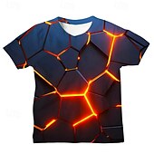 billiga Pojkens 3D Vision &amp; Geometri-Multipack 5st Pojkar Rund hals Kort ärm Färgglad T-shirt Grafisk Semester Dagliga kläder Polyester Vår &amp; sommar
