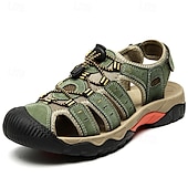voordelige Buitensandalen-Heren outdoor wandelsandalen - ademend gesloten teenontwerp, verstelbare vetersluitingen, antislipzool, comfortabele zomerschoenen voor trekking en kamperen