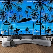 Χαμηλού Κόστους Ταπισερί Ωκεανικής Παραλίας-Καλοκαιρινές Φοινικιές Κρεμαστή Ταπισερί Τέχνης Τοίχου Μεγάλη Ταπισερί Μωσαϊκό Διακόσμηση Φωτογραφίας Φόντο Κουβέρτα Κουρτίνα Σπίτι Υπνοδωμάτιο Σαλονάκι Διακόσμηση