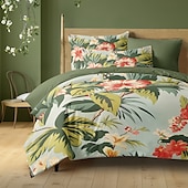 baratos 100% algodão-Planta tropical capa de edredão conjunto de cama conjunto de 2 peças conjunto de 3 peças leve macio curto conjunto de pelúcia engrossado feltro cama quadrada