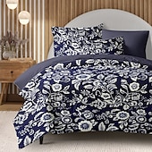 billiga 100% bomull-100% bomull påslakan set blommor folkkonst landskap täcke set sängkläder set täcke överdrag festival sängkläder presenter juldekoration för hem med täcke konst semester kung drottning påslakan