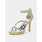 preiswerte Prom-elegante, mit Strasssteinen verzierte Satin-High-Heel-Sandalen für Damen - perfekt für Hochzeiten und formelle Anlässe