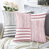 baratos Estilo Vintage-tiras decorativas almofadas capa 1pc macio quadrado sofá almofada caso fronha para quarto sala de estar sofá cadeira rosa azul cinza