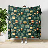 abordables Couvertures et plaids-Coffret cadeau de Noël couverture scandinave super douce, couvertures fantaisie en flanelle, chaudes, imprimées en 3D, cadeaux toutes saisons, décoration de Noël pour la maison, grande couverture