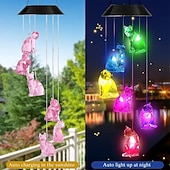 billige Landskapslys-solenergi vindklokker led utendørs strenglys 6led flerfarget engel kolibri ugle sommerfugl form eventyrlys
