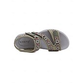 abordables Sandales Confort-sandales de sport bleues pour femmes avec sangles réglables et motif géométrique – chaussures de marche d&#039;extérieur confortables pour la randonnée, les voyages et les vêtements décontractés