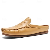 cheap Men&#039;s Clogs &amp; Mules-Men&#039;s Slip-On Moccasin Shoes – Comfortable Casual Leather Loafers with Woven Detailing for Everyday Wear