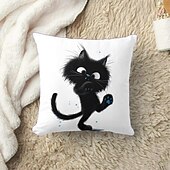 billige dyrestil-morsomme dyr dekorative kasteputer trekk 1 stk myk firkantet sofa putetrekk putetrekk for soverom stue sofa stol søte katter