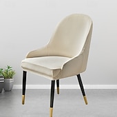 abordables Funda para silla de comedor-Funda de silla de comedor suave, funda de sillón con reposabrazos extraíble, resistente a la suciedad, con respaldo curvo, funda de silla de maquillaje o de ocio para revestir la habitación, el bar,