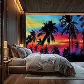 Χαμηλού Κόστους Ταπισερί Ωκεανικής Παραλίας-Καλοκαιρινές Φοινικιές Κρεμαστή Ταπισερί Τέχνης Τοίχου Μεγάλη Ταπισερί Μωσαϊκό Διακόσμηση Φωτογραφίας Φόντο Κουβέρτα Κουρτίνα Σπίτι Υπνοδωμάτιο Σαλονάκι Διακόσμηση