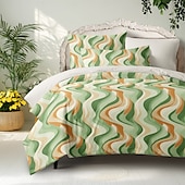 baratos 100% algodão-Conjunto de capa de edredom 100% algodão conjunto de edredom com padrão geométrico, conjuntos de cama com capa de edredom boho impressa com fronha envelope, decoração de quarto capa de edredom king
