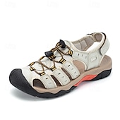 voordelige Buitensandalen-Heren outdoor wandelsandalen - ademend gesloten teenontwerp, verstelbare vetersluitingen, antislipzool, comfortabele zomerschoenen voor trekking en kamperen