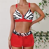 abordables Maillots une pièce et tankinis-Femme Tankini Maillot De Bain Deux Pièces Col en V Dos ouvert Maillots de Bain Maillots de Bain Noir Rose Claire Respirable Séchage rapide Poids Léger Sans Manches - Natation Surf Plage Eté Printemps
