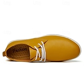cheap Semi-Formal-Men&#039;s Casual Lace-Up Shoes – Vibrant Faux Leather Upper, Lightweight Design, Non-Slip Sole, Perfect for Everyday Wear and Summer Outings
