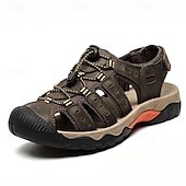 voordelige Buitensandalen-Heren outdoor wandelsandalen - ademend gesloten teenontwerp, verstelbare vetersluitingen, antislipzool, comfortabele zomerschoenen voor trekking en kamperen