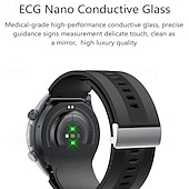 abordables Relojes inteligentes-Reloj inteligente tipo bolsa de aire monitoreo de presión arterial ECG monitor de temperatura podómetro Android e iOS impermeable