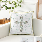 cheap Vintage Style-Vintage Decorative Toss Pillows Cover 1PC Vintage Ethiopian Cross Print Soft Square Couch Cushion Case Pillowcase for Bedroom Livingroom Sofa Chair
