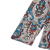 economico Stile etnico-Per uomo maglietta Camicia Henley Magliette Pop art Tribale Henley Giallo Rosso Blu Stampa 3D Plus Size Esterno Giornaliero Manica lunga Bottone giù Stampa Abbigliamento Originale Moda Vintage