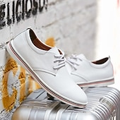 cheap Semi-Formal-Men&#039;s Casual Lace-Up Shoes – Vibrant Faux Leather Upper, Lightweight Design, Non-Slip Sole, Perfect for Everyday Wear and Summer Outings