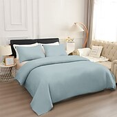 cheap Duvet Cover Sets-Duvet Cover Queen Size 3 Piece Queen Duvet Cover Set, Soft Double Brushed Queen Size Duvet Covers with Zipper Closure, 1 Duvet Cover and 2 Pillow Shams