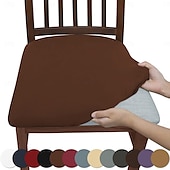 cheap Dining Chair Cover-Chair Seat Covers Soft Dining Chair Cover Stretch Removable Dining Room Chair Covers for Dining Room Kitchen Velvet Seat Covers for Dining Room